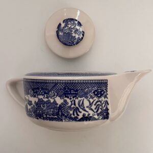 Blue willow tea pot