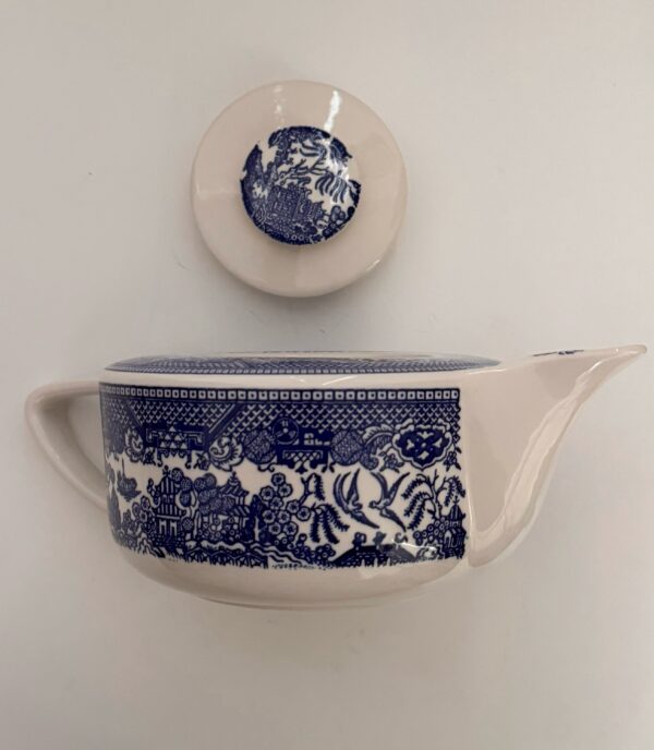 Blue willow tea pot